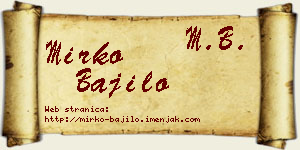 Mirko Bajilo vizit kartica